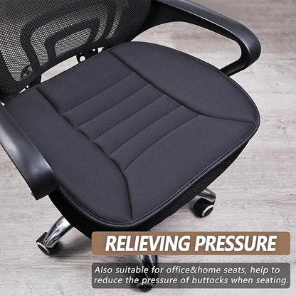 MYFAMIREA Car Seat Cushion Pad 1.2" Thick Comfort Seat Protector for Car Driver Seat Office Chair Home Use Memory Foam Seat Cushion with Non Slip Bottom, 20'' x 18.5'', Dark Gray