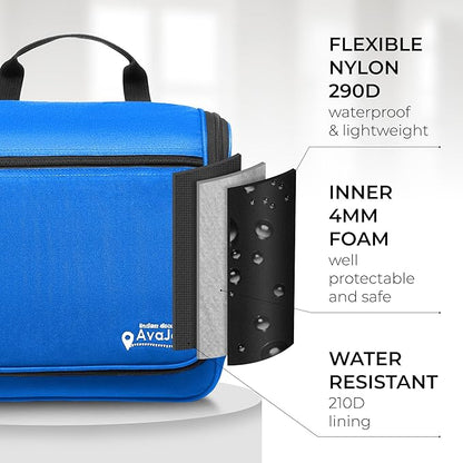 Travel Toiletry Bag for Men and Women - (10.6”x10.6”x3.2”) Large Hanging Toiletry Organizer - Waterproof Hygiene Bag with Metal XXL Swivel Hook, with Sturdy Zippers and 19 Compartments for Toiletries