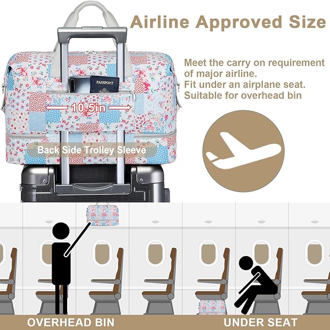 IBFUN Weekender Bags for Women, Travel Duffle Bag with Shoe Compartment Carry on Weekender Overnight Duffel for Weekend Travel Business Trip 3PCS