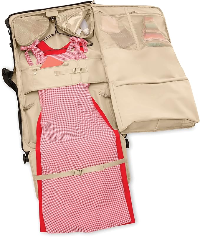 Briggs & Riley 21" Carry-On Wheeled Garment Spinner - Carry On Luggage for Travel, Suitcases with Wheels, Softside Rolling Bag for Men & Women, Built in Hook for Clothes - Baseline Collection, Black