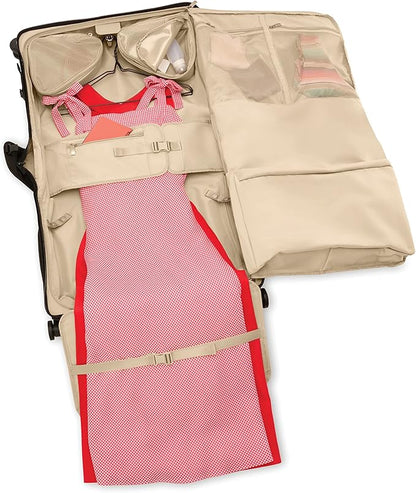 Briggs & Riley 21" Carry-On Wheeled Garment Spinner - Carry On Luggage for Travel, Suitcases with Wheels, Softside Rolling Bag for Men & Women, Built in Hook for Clothes - Baseline Collection, Black