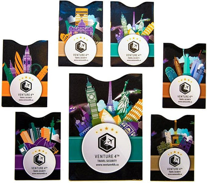 VENTURE 4TH Slim Minimalist Design RFID Money Belt with RFID Blocking Sleeves, for Men and Women – Ideal for Keeping Your Cash, Credit Card, Passport, Phone Secure When Traveling - Gray