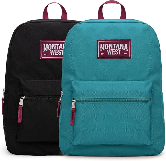 Montana West Backpack for Women Men 2 PCS Lightweight College Bookbags Casual Daypack Backpacks for Commute & Travel