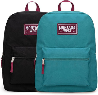 Montana West Backpack for Women Men 2 PCS Lightweight College Bookbags Casual Daypack Backpacks for Commute & Travel