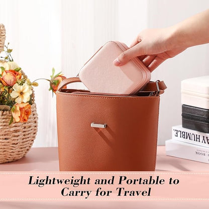 Batiyeer 50 Pcs Small Jewelry Travel Case Bulk Mini Jewelry Box Wedding Bridesmaid Proposal Return Gift for Pooja(White Pink Black)