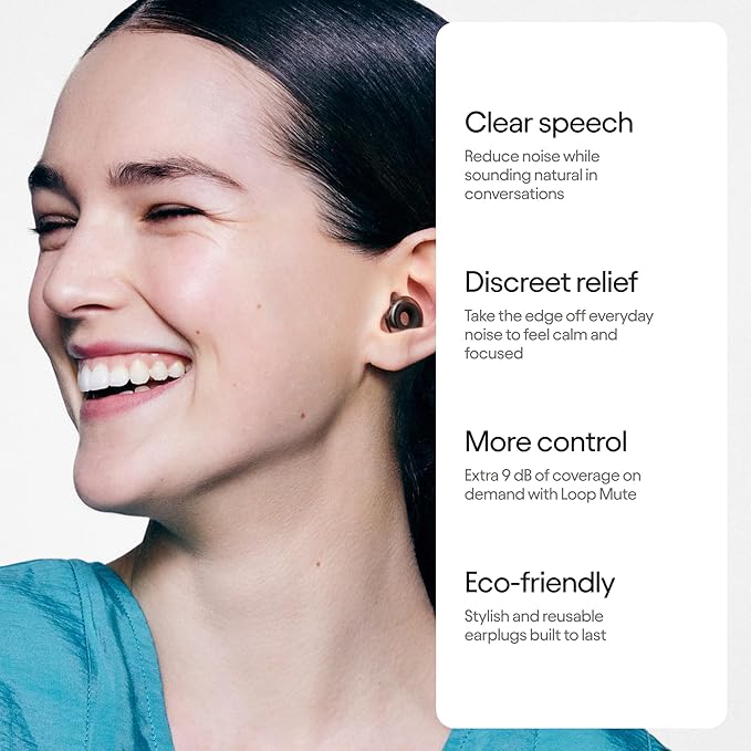 Loop Engage 2 Plus Ear Plugs – Everyday Noise Relief with Clear Speech for Social Gatherings, Work, Conversation, Parenting & Noise Sensitivity – 16 dB Noise Reduction + Mute for Extra Coverage, Dusk