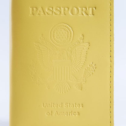 INCARNE US Leather Passport Holder for Travel - Passport Case - Passport Wallet for Men - Passport Cover for Women Sleeve Protector - Travel Essentials Vacation Luggage Travel Gifts - Classic Blue