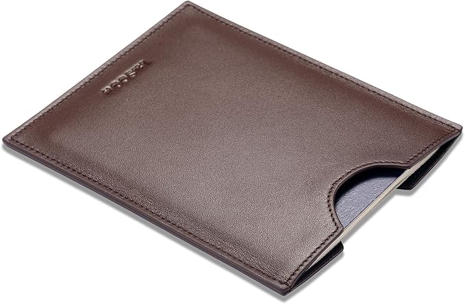 HISCOW Minimalist Passport Sleeve - Italian Calfskin (Brown)