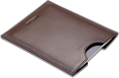 HISCOW Minimalist Passport Sleeve - Italian Calfskin (Brown)