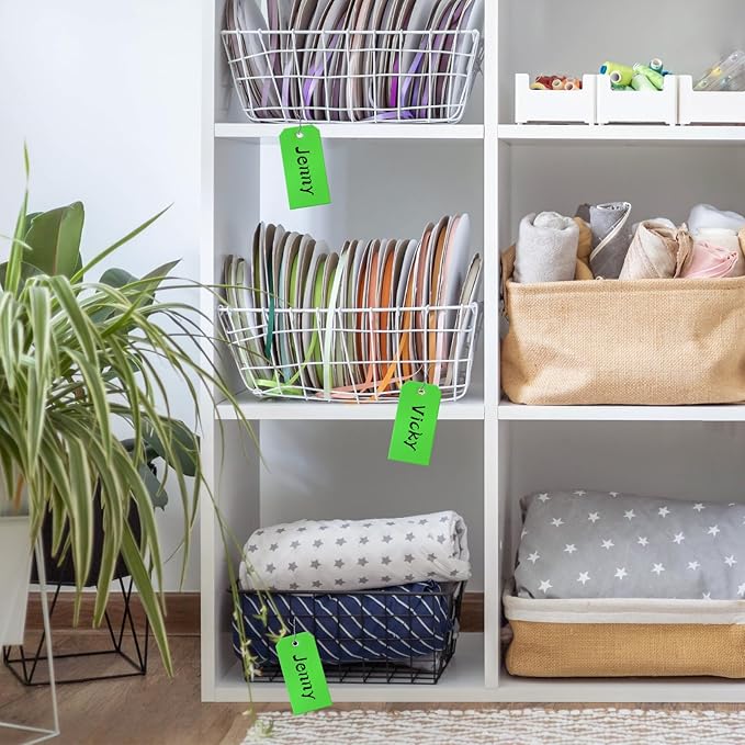 1000 Pieces Plastic Shipping Tags with Wire Labeling Tags Waterproof Hang Tags with Reinforcement Hole Writable Luggage tag Loops for Equipment Inventory Parts Garage (Colorful, 4 3/4" x 2 3/8")