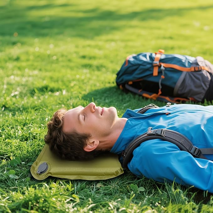 MYDAYS Inflatable Seat Cushion, Portable Stadium Seat Pad, Lightweight Chair Pad for Outdoor, Airplane, Travel, Stadium, Camping & Car