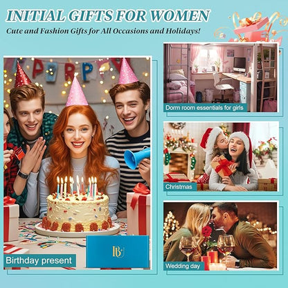 Monogrammed Make Up Bags for Women,Personalized Cosmetic Bags Women,Small Quilted Makeup Pouch,Cute Makeup Bag Travel,Birthday Gifts for Teen Girl (Blue K)