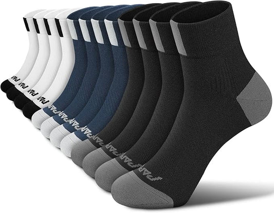 PAPLUS Ankle Compression Socks for Women 6 Pairs, Running Athletic Socks with Arch Support，Plantar Fasciitis Socks