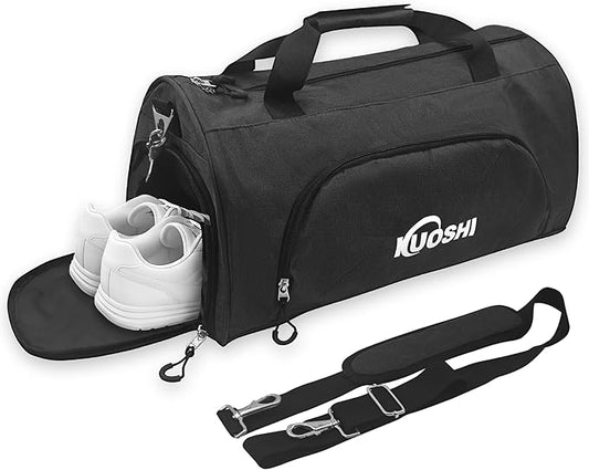 Gym Bag for Men & Women with Shoe Compartment & Wet Pocket, 31L Water Resistant Sports Duffle Bag with Quick-Access Pouch,Multi-Purpose Weekender Overnight Bag