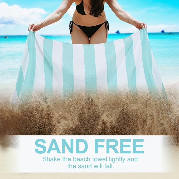 Genovega 6 Oversized Turkish Beach Bath Towel Set Bulk 74"x38" Extra Large Sand Free Quick Dry Swimming Camping Pool Clearance Towels Essentials Adult Multi Stripe Travel Blanket