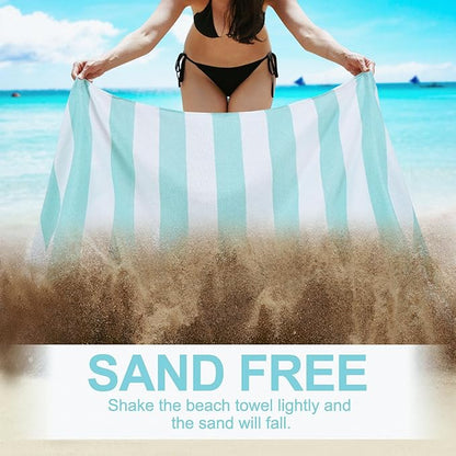 Genovega 6 Oversized Turkish Beach Bath Towel Set Bulk 74"x38" Extra Large Sand Free Quick Dry Swimming Camping Pool Clearance Towels Essentials Adult Multi Stripe Travel Blanket