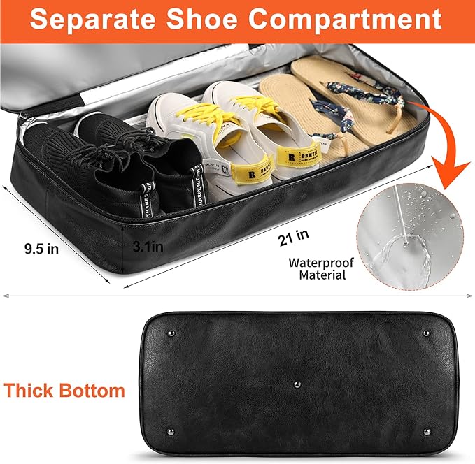 Weekender Bags for Women Overnight Bags with Shoe Compartment 21" Duffle Travel Bag for Traveling Weekend Gift 3pcs Set