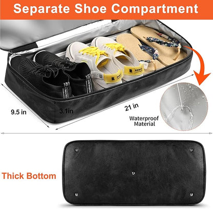 Weekender Bags for Women Overnight Bags with Shoe Compartment 21" Duffle Travel Bag for Traveling Weekend Gift 3pcs Set