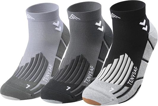 Compression Sport Running Socks: Athletic Socks for Men Women with Cushion,3 Pairs Work Hiking Basketball Ankle Socks