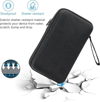 ProCase Large Hard Travel Electronic Organizer Case for MacBook Power Adapter Chargers Cables Tech Organizer Hard Drive USB Flash Disk SD Card Portable Electronics Accessories Bag -Black