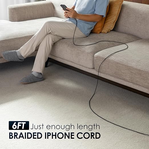 iPhone Charger 3 Pack 6 Ft [Apple MFi Certified] USB to Lightning Cable Fast Charging Cord Compatible with iPhone14/13/12/11 Pro Max/Pro/XS Max/XS/XR/X/8 Plus/8/7/iPad/iPod/AirPods, Black