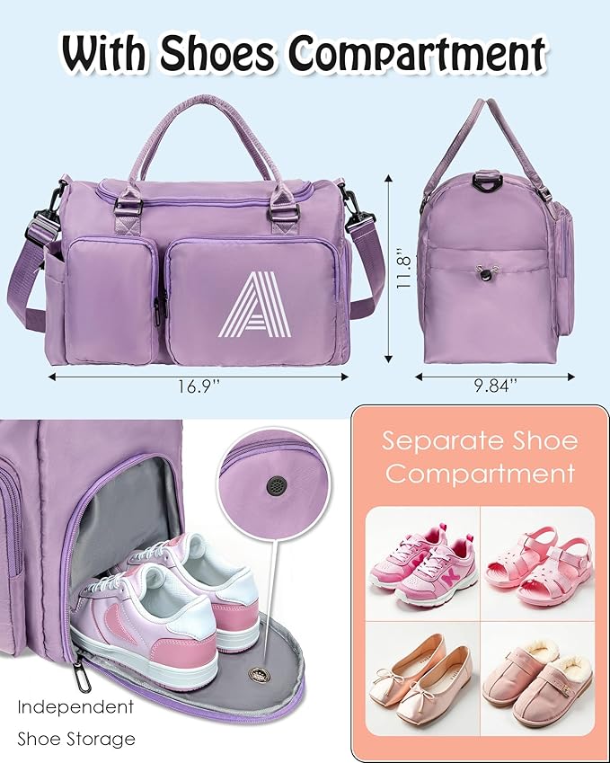 Travel Bag for Girls, Kids Travel Duffle Bag, Personalized Weekender Bag, Daughter Gifts from women, Friends Teacher Girls Gifts