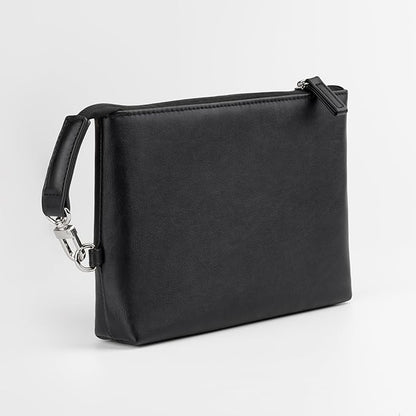 Comfyable Electronic Organizer Travel Case, Cord Storage Bag for Tech Accessories, Water-resistant Cable Organizer, Premium Leather Pouch for Charger, Phone, Cable, Mouse, Power Bank, Black