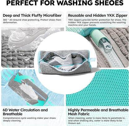 Shoe Washing Machine Bag: Shoe Bag for Washing Machine - Reusable Shoe Cleaning Bag for Sneaker Tennis Shoes Unstain Cleaner Kit