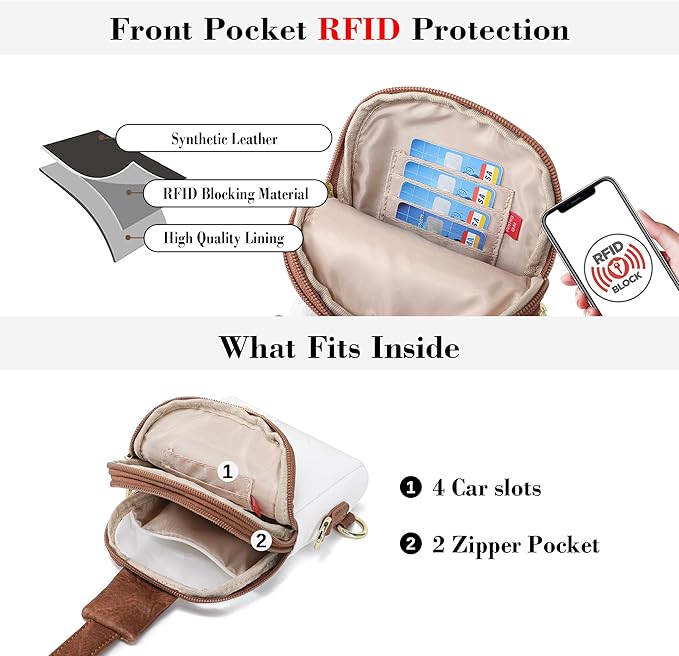 INICAT Sling Bag for Women Touchscreen Small Crossbody Cell Phone Purse Fanny Pack