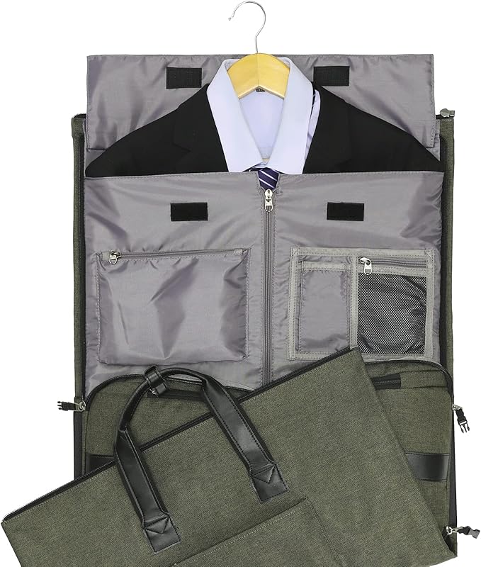 Convertible Garment Bag with Shoulder Strap, Modoker Carry on Garment Duffel Bag for Men Women - 2 in 1 Hanging Suitcase Suit Travel Bags,Forest Night