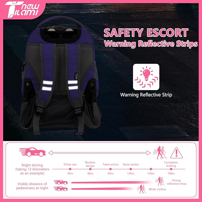 NEW TILAMI 16 Inches Rolling Backpack for Kids Adjustable Laptop Luggage with Wheels for Girl Boy School Travel Camping Boys Rolling Backpack Rainbow Unicorn