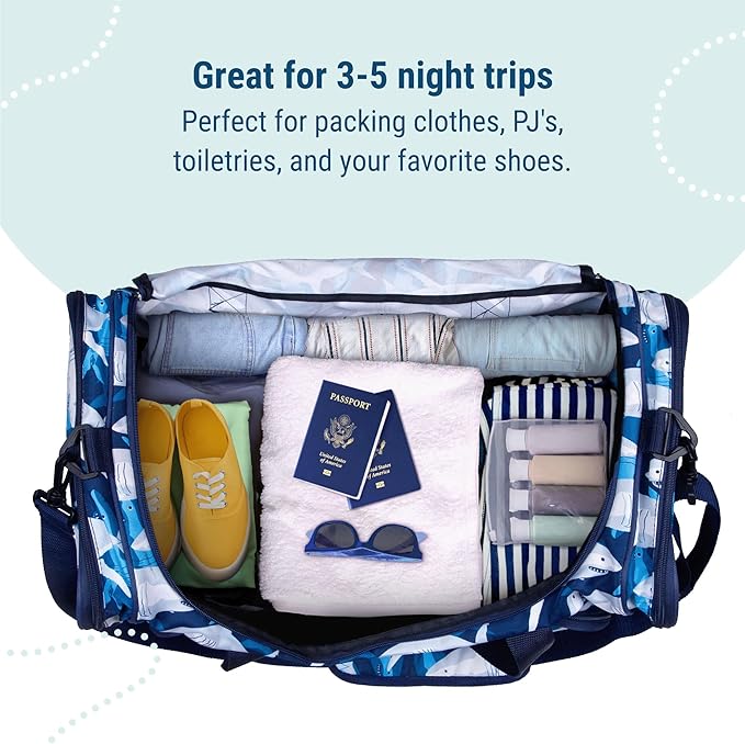Wildkin Kids Weekender Duffel Bag – Carry-On Size for School, Travel, & Sleepovers
