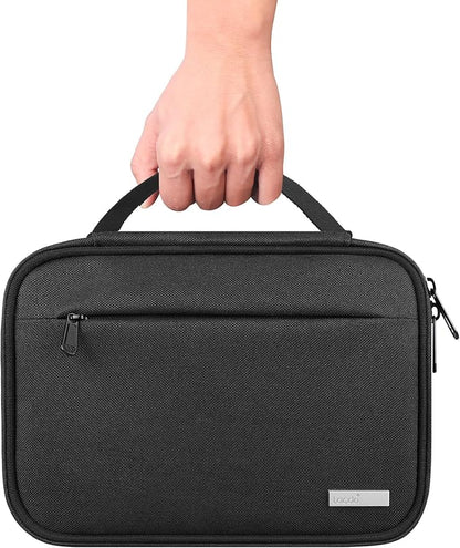 Lacdo Cord Organizer Travel, Cable Organizer Bag Case, Portable Electronics Organizer Travel Case, 6 Layer Large Capacity Charging Cords Storage organizer for Cables, SD Card, Travel Essentials, Black