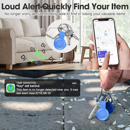 Air Tracker Tags-4 Pack Android or iOS, Apple & Android Tracker Tags, Bluetooth Tracker Smart Tag Works with Apple Find My and Google'S Find Hub App, Key Locator Wallet Finder with Sound