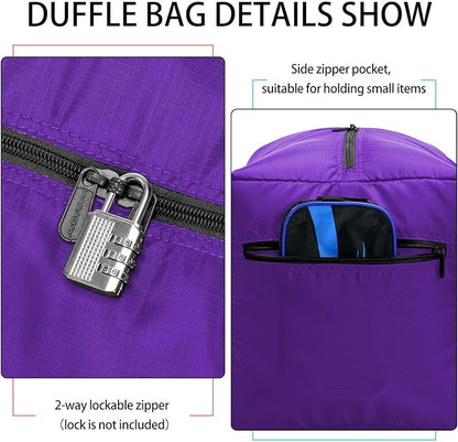 Foldable Duffel Bag 30" / 75L Lightweight with Water Rresistant for Travel-Purple