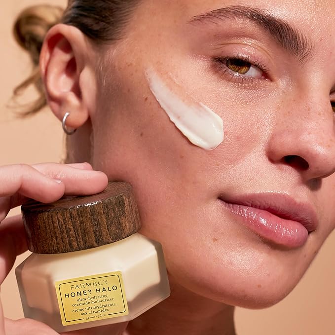 Farmacy Bestsellers Skin Care Set - Includes Green Clean Cleansing Balm, Wake Up Honey Eye Cream, Honey Halo Face Moisturizer + Lip Smoothie - Travel Size Skincare for Healthy, Glowing Skin (4 Count)