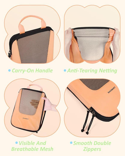 BAGSMART Compression Packing Cubes for Travel, 6 Set/5 Set/4 Set, Compression Suitcase Organizer Bags Set for Suitcases Travel Essentials, Lightweight Packing Organizers