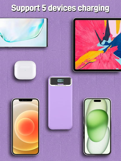 Portable Charger Power Bank with Built in Cables and AC Wall Plug, PD20W & SCP22.5W USB-C Super Fast Charging, 20000mAh Travel Phone Charging, LED Display Battery Pack Compatible All iPhone etc