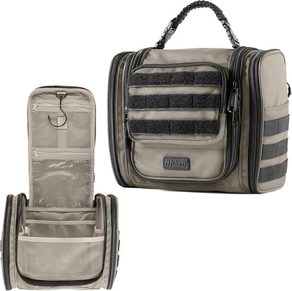 Fitdom Tactical Hanging Toiletry Bag Dopp Kit For Men & Women. Perfect For Travel & Storage for Cosmetic, Clipper, Toothbrush, Shower, Shaving & Grooming Care. Best Overnight Toiletries Organizer Case
