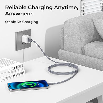 Basesailor USB Type C Charger Cable 3-Pack 3.3/6.6/10FT,Charging Power Cord for Kindle Fire HD 7 12th 2022,10 9th 2019,HD 8 10th 2020,11th 2021 Generation,Samsung Galaxy A03s A13 A53 S10,Steam Deck