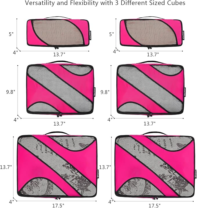 BAGAIL 6 Set Packing Cubes,Travel Luggage Packing Organizers