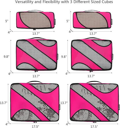 BAGAIL 6 Set Packing Cubes,Travel Luggage Packing Organizers