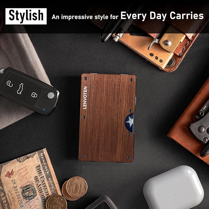 Minimalist Wallet for Men, Metal Wallet with Money Clip, Slim Compact Wallet, RFID Blocking Card Holder, Metal Aluminum Credit Card Holder, Holds up to 20 Cards