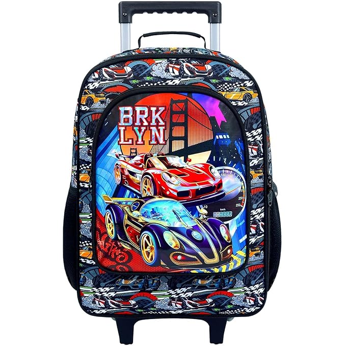 UFNDC Kids Suitcase for Boys, Suspension Bridge Racing Luggage with Wheels，Travel Carry on for Children Toddler Elementary