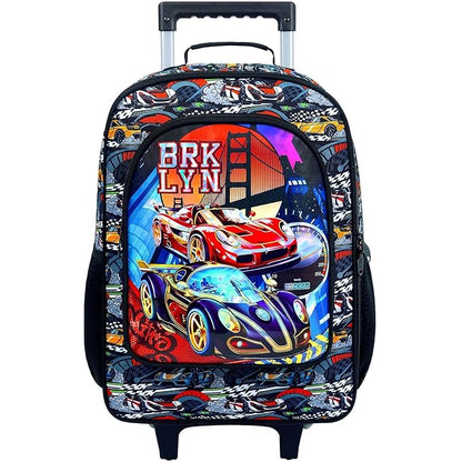 UFNDC Kids Suitcase for Boys, Suspension Bridge Racing Luggage with Wheels，Travel Carry on for Children Toddler Elementary