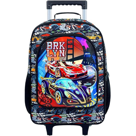 UFNDC Kids Suitcase for Boys, Suspension Bridge Racing Luggage with Wheels，Travel Carry on for Children Toddler Elementary