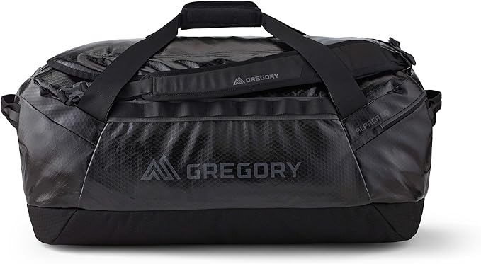 Gregory Alpaca 80L Water-Resistant Adventure Travel/Gear Organization Duffel Bag with Packing Cube Included, Obsidian Black