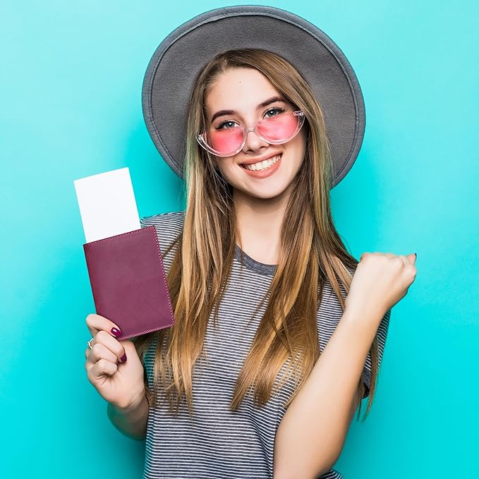 HIFA Leather Passport Holder, Handmade Passport Cover with Card and Ticket Slot - Genuine Leather, Elegant Design, Easy Access - Passport Case, Passport Wallet, Passport Holder