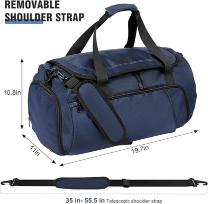 Gym Bag for Men Women With Shoe Compartment & Wet PocketWater Resistant Sports Gym Bag 、shoulder bag、messenger bag Carry On Duffel Bag forWeekend Overnight Traveling (blue)