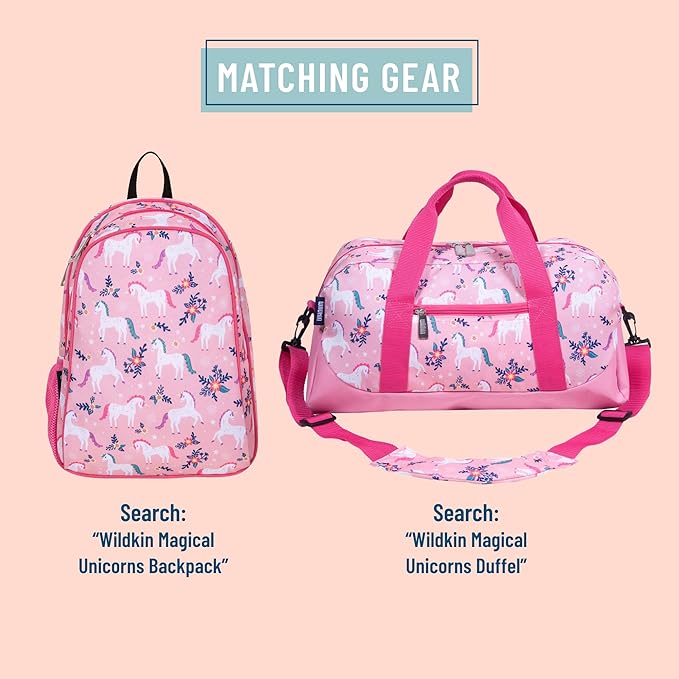 Wildkin Kids Luggage Tags – Set of 2, Durable Bag Tags w/Info Card for Suitcases & Backpacks - Magical Unicorns